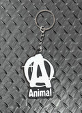 Animal 3D rubber keychain front view