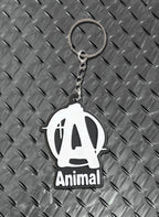 Animal 3D rubber keychain front view