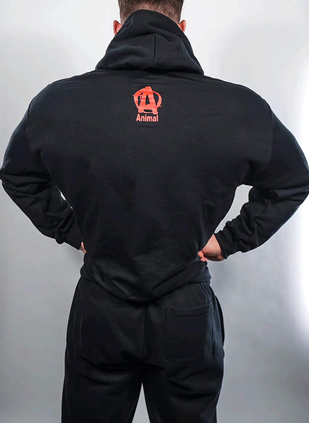 Animal Pak hooded sweatshirt black back view