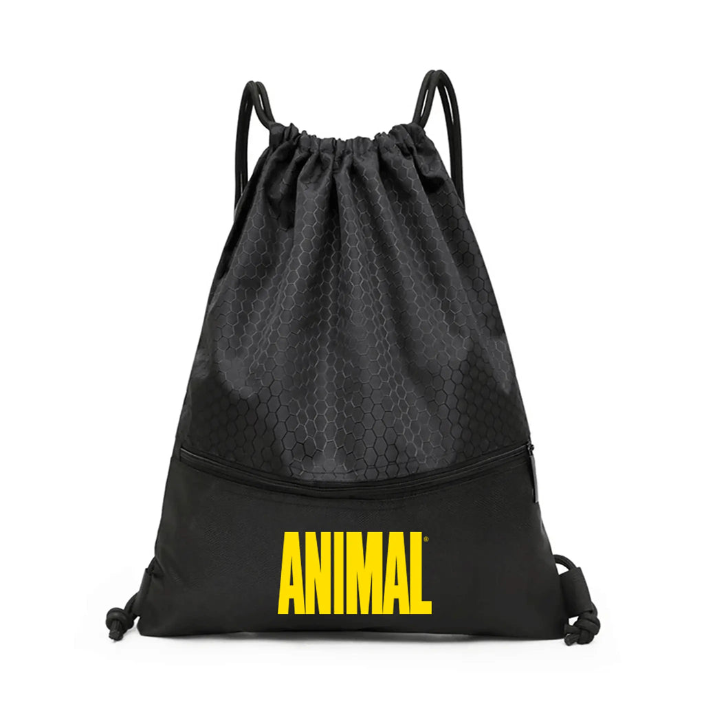 Animal drawstring backpack gym bag side view