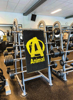 Animal gym towel A logo detail view