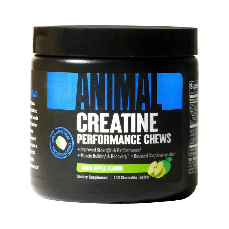 Animal Creatine Chews sour apple flavour