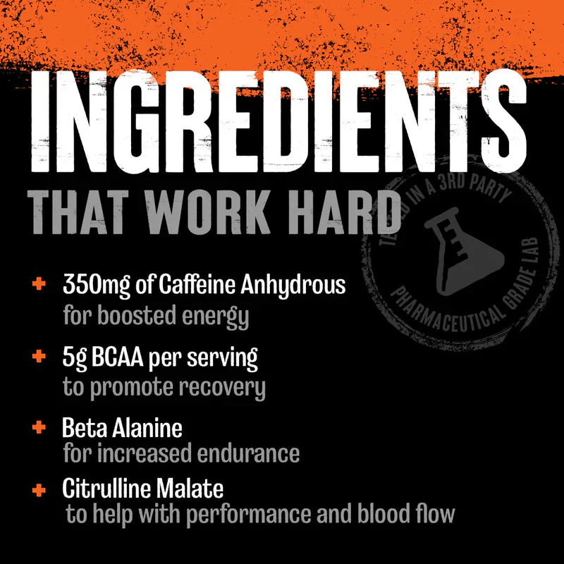 Animal Fury ingredients card pre-workout