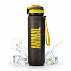 Animal sports water bottle matte black 1 liter
