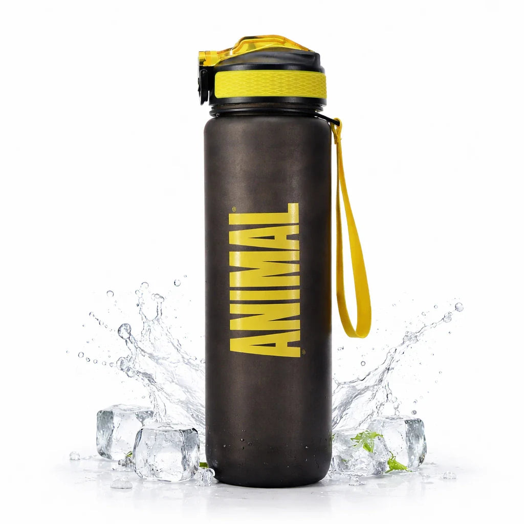 Animal sports water bottle matte black 1 liter