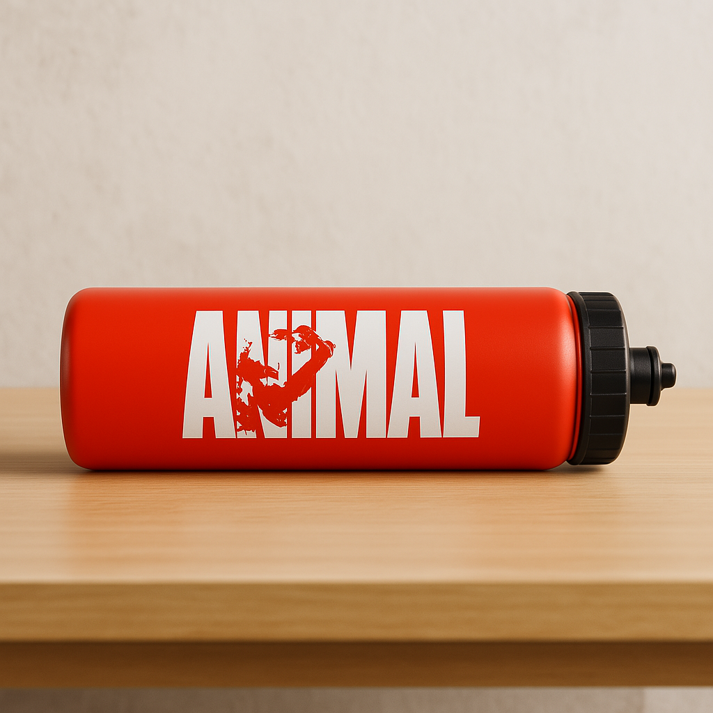 Animal squeezable water bottle red