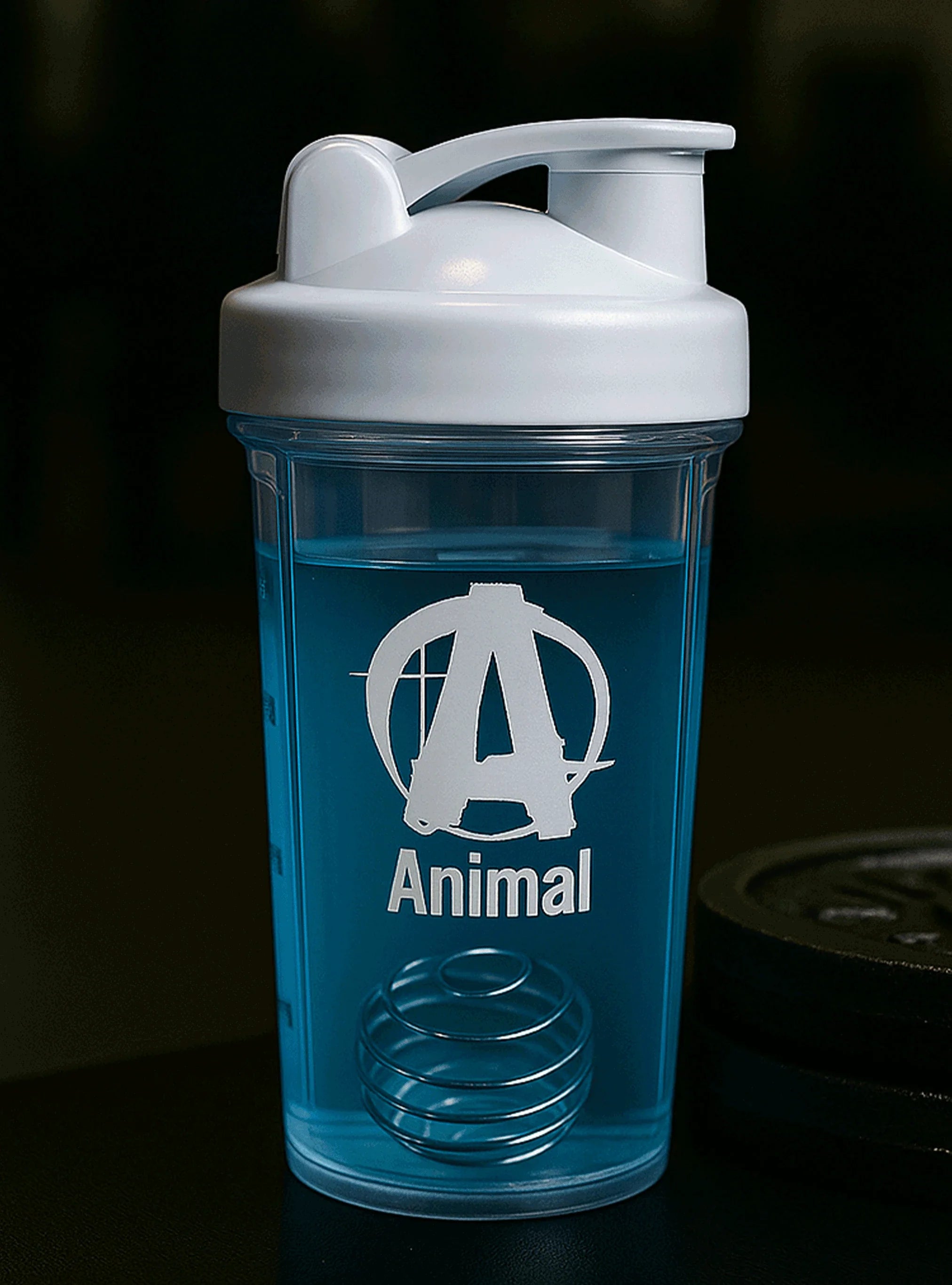 Animal white transparent shaker bottle front view