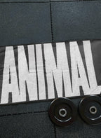 Animal gym towel black front view