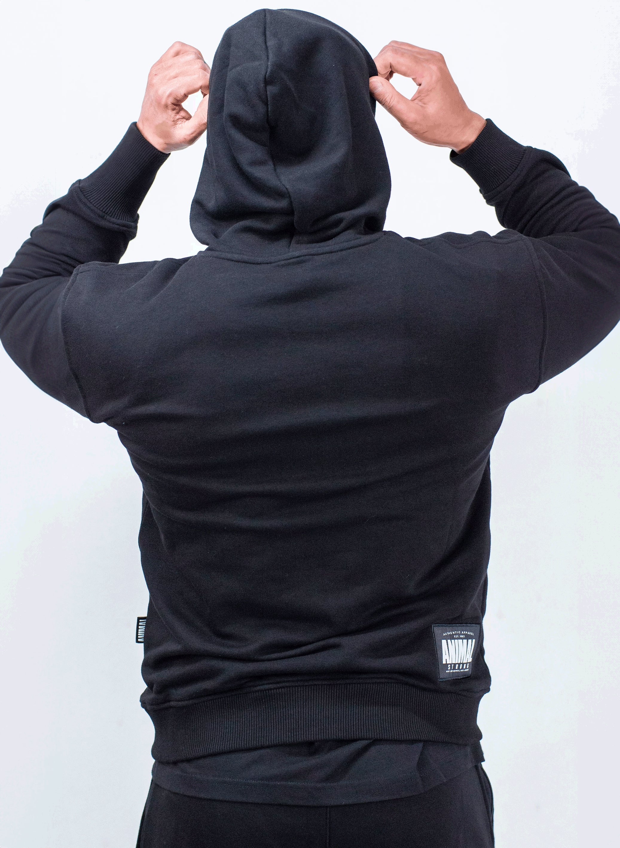 Animal A logo hooded sweatshirt back view