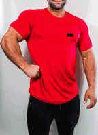 Animal branded logo t-shirt red mens gym wear