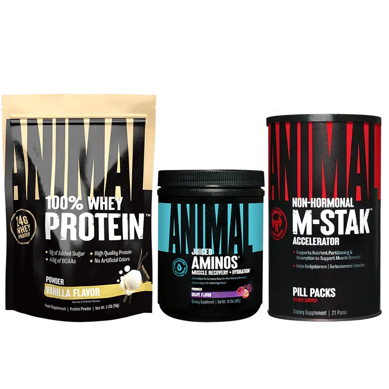 Animal Hard Gainers Stack protein and amino supplement bundle